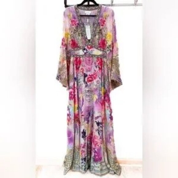 CAMILLA KIMONO SLEEVE DRESS WITH SHIRRING DETAIL - SONIC SYMPHONIES - Picture 6 of 13